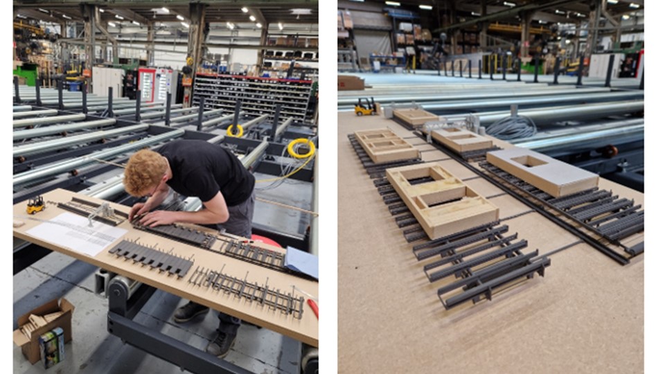 3D-maquette houtskeletbouw productielijn